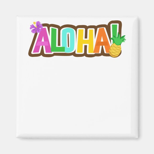Aloha Hawaii Hawaiian Island Surfing Tropical Magnet (Vorne)