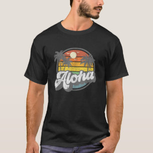 Aloha Hawaii Hawaiian Island Vacation Palm Trees B T-Shirt