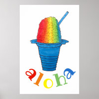 ALOHA Hawaii Hawaiian Rainbow Shave Shaved Ice