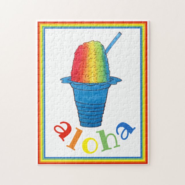 ALOHA Hawaii Hawaiian Rainbow Shave Shaved Ice Puzzle (Vertikal)