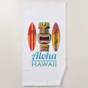 Aloha Hawaii Hawaiian Tiki Surfen Strandtuch
