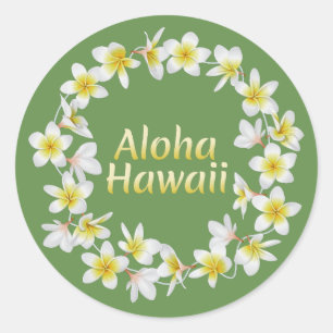 Aloha Hawaii. Hawaiische Insel-traditionelle Runder Aufkleber