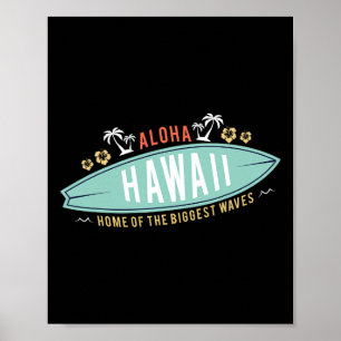 Aloha Hawaii Hemd Surfen Jungen Geschenk Surfboard Poster