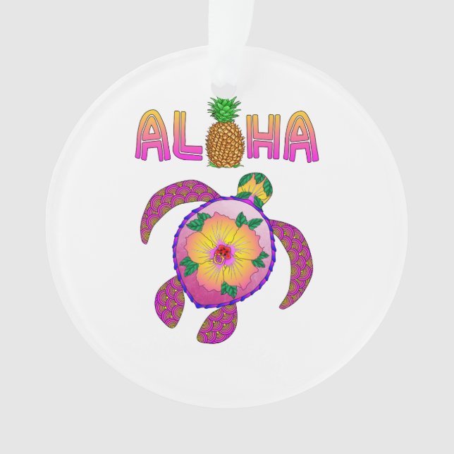 Aloha Hawaii-Honu-Schildkröte Ornament (Vorderseite)