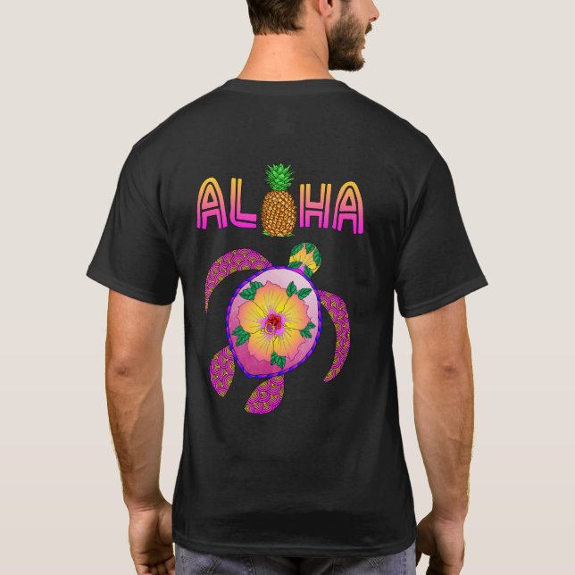 Aloha Hawaii-Honu-Schildkröte T-Shirt (Rückseite)