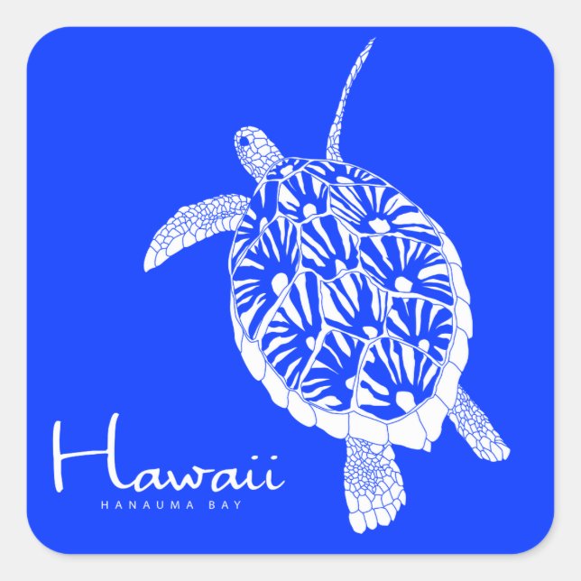 Aloha Hawaii Honu Turtle Quadratischer Aufkleber (Vorderseite)