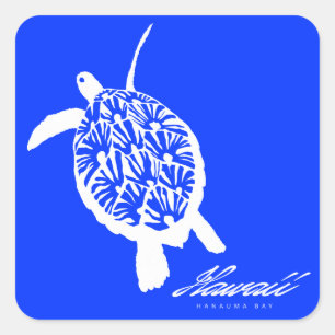 Aloha Hawaii Honu Turtle Quadratischer Aufkleber