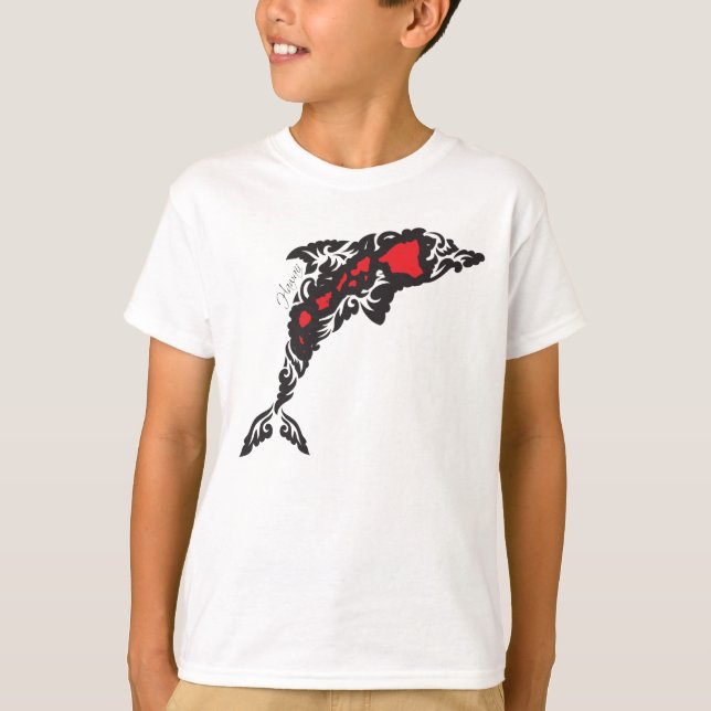 Aloha Hawaii-Insel-Delphin T-Shirt (Vorderseite)