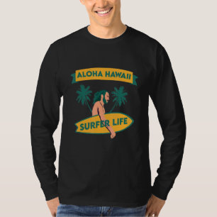 Aloha Hawaii Insel Palm Beach Surfbrett Surfbrett  T-Shirt