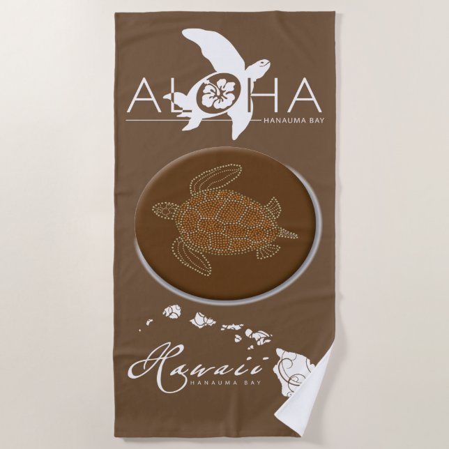 Aloha Hawaii-Inseln Strandtuch (Vorderseite)