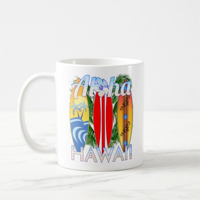 Aloha Hawaii-Inseln Surfen Kaffeetasse (Links)