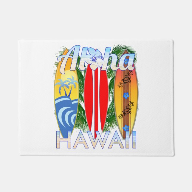 Aloha Hawaii Inseln Surfing Fußmatte (Vorderseite)