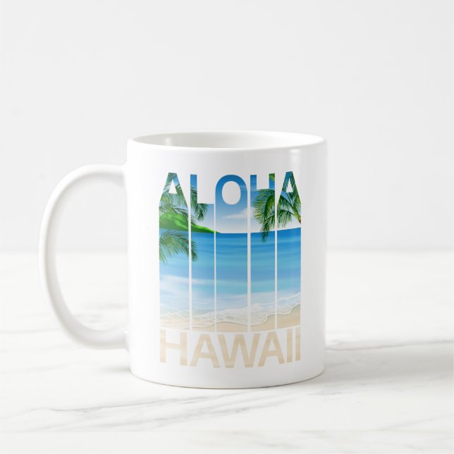 Aloha Hawaii Inseln Tropical Beach Kaffeetasse (Links)