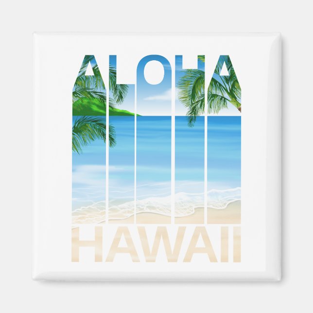 Aloha Hawaii Inseln Tropical Beach Magnet (Vorne)