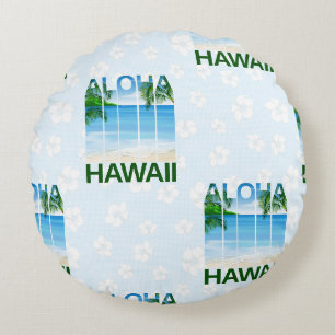 Aloha Hawaii Island Summer Beach Rundes Kissen