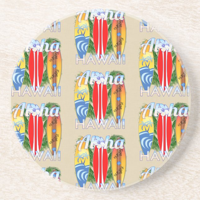 Aloha Hawaii Island Surfing Getränkeuntersetzer (Vorne)