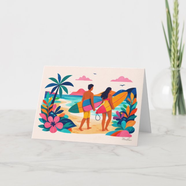Aloha Hawaii Kunst Surfer leer innen (Vorderseite)