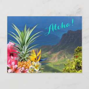 Aloha Hawaii Landschaft und Flora Postkarte