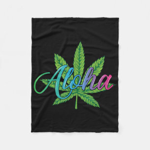 Aloha Hawaii Leaf von der Insel - Aloha Spirit Fleecedecke