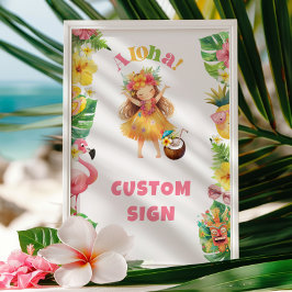 Aloha hawaii luau Geburtstagspartei Custom Poster