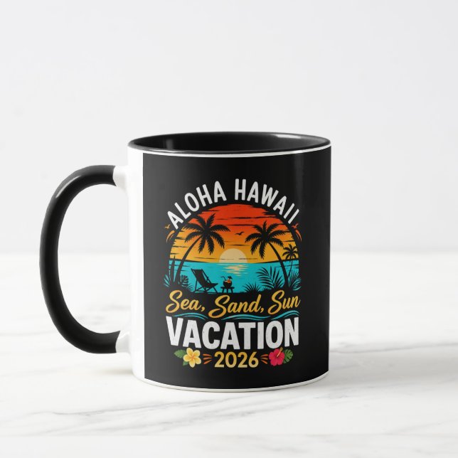 Aloha Hawaii Meer Sand Sonne 2026 Tasse (Links)