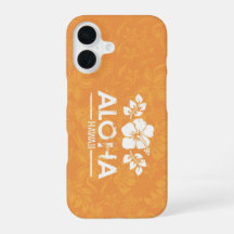 Aloha Hawaii mit Orange Hibiskus Phone Case
