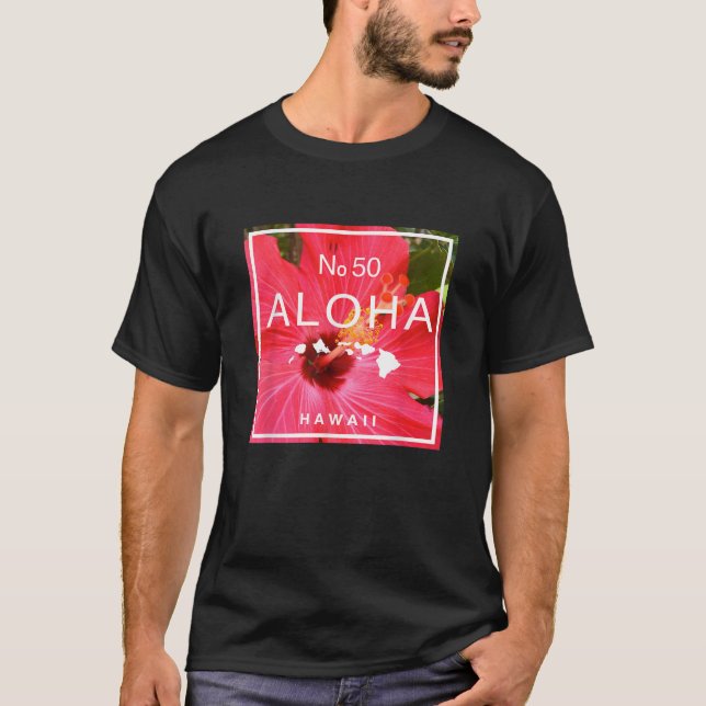 Aloha Hawaii No. 50 Staat Hibiskus t Shirt (Vorderseite)