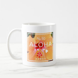 Aloha Hawaii No. 50 Staat Island Orange Hibiskus Kaffeetasse