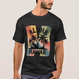 Aloha Hawaii Palm Beach Surfboard Surf Retro Men W T-Shirt