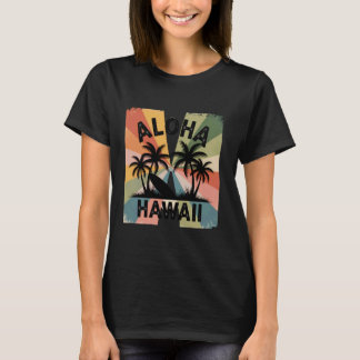 Aloha Hawaii Palm Beach Surfbrett Surfen Retro Män T-Shirt