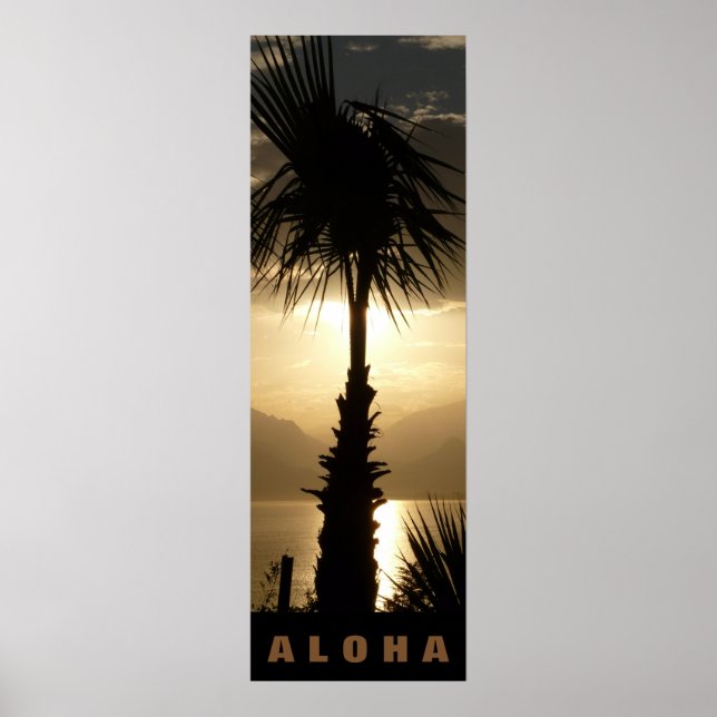 Aloha Hawaii Palm Trees Tropics Sunset Travel Poster (Vorne)