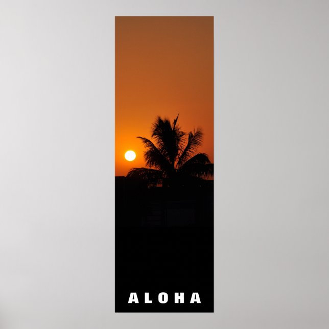 Aloha Hawaii Palm Trees Tropics Sunset Travel Poster (Vorne)