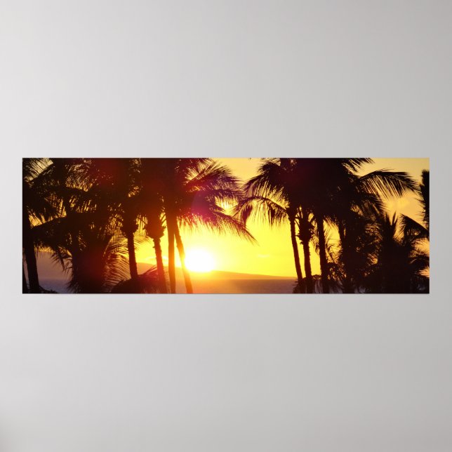 Aloha Hawaii Palm Trees Tropics Sunset Travel Poster (Vorne)