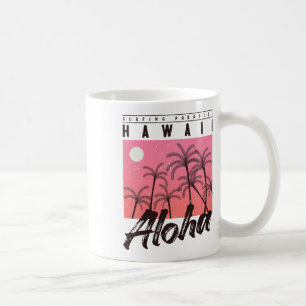 Aloha Hawaii Palme Baum Retro Sonnenuntergang Stra Kaffeetasse