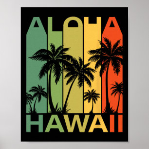 Aloha Hawaii Palmenbaum Tropische Hawaiianische In Poster