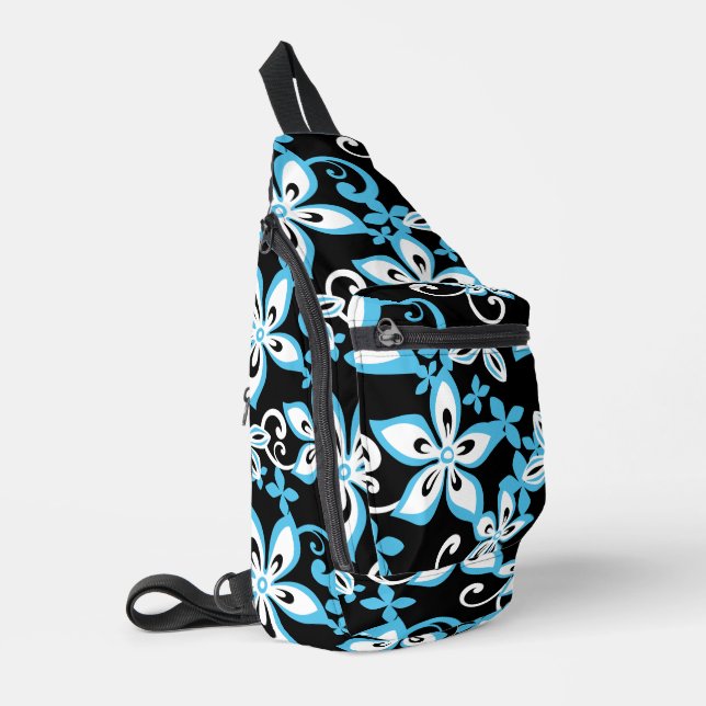 ALOHA HAWAII PATTER IN SCHWARZ/BLAU CROSSBODY BAG (Linke Seite)