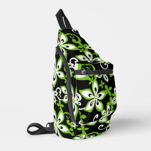 ALOHA HAWAII PATTER IN SCHWARZ/LIMON CROSSBODY BAG