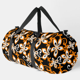 ALOHA HAWAII PATTER IN SCHWARZ/ORANGE DUFFLE BAG