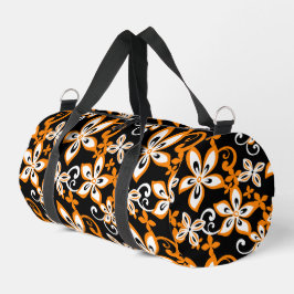 ALOHA HAWAII PATTER IN SCHWARZ/ORANGE DUFFLE BAG