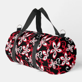 ALOHA HAWAII PATTER IN SCHWARZ/ROT DUFFLE BAG