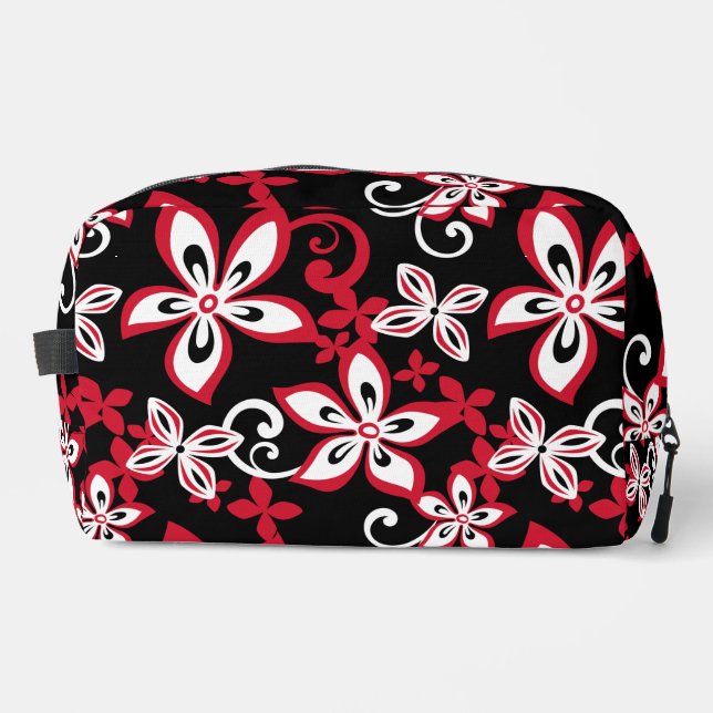 ALOHA HAWAII PATTER IN SCHWARZ/ROT WASCHBEUTEL (Vorderseite)