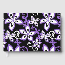 ALOHA HAWAII PATTER IN SCHWARZ UND LILA