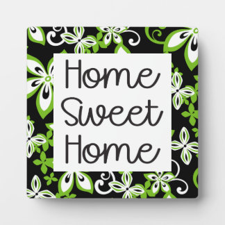 ALOHA HAWAII PATTERN IN BLACK/LIME- HOME FOTOPLATTE