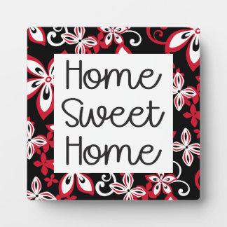 ALOHA HAWAII PATTERN IN BLACK/RED- HOME FOTOPLATTE