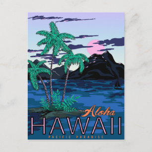 Aloha Hawaii, pazifisches Paradies, Vintage, Reise Postkarte