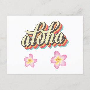 Aloha Hawaii Plumeria Watercolor Floral Einladungspostkarte