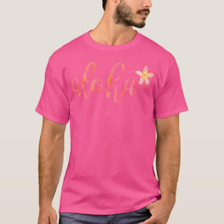 Aloha Hawaii Plumeria Watercolor Floral T-Shirt