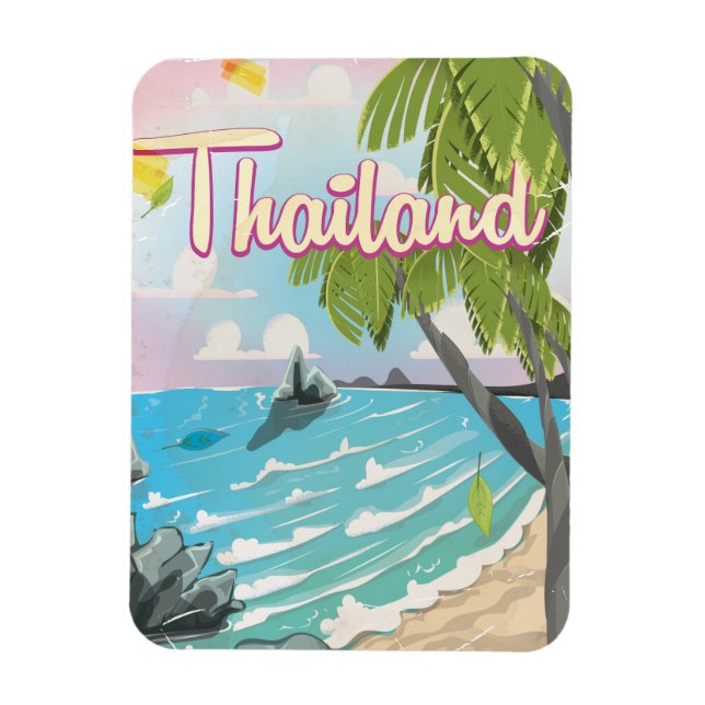 Aloha! Hawaii Reiseplakat Cartoon Magnet (Vertikal)