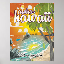 Aloha! Hawaii Reiseplakat Cartoon Poster