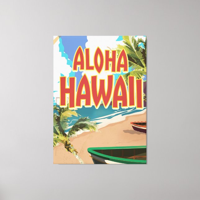 Aloha Hawaii Reiseposter Leinwanddruck (Vorderseite)
